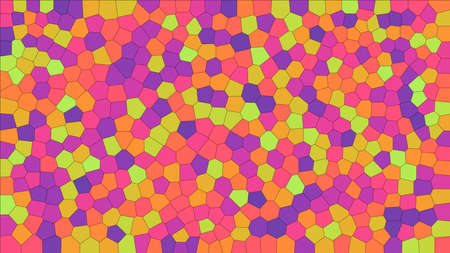 Stained glass colorful voronoi, vector  abstract. Irregular cells background pattern.