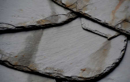 Details of shale roof on a house built from schist in Piodão,  one of Portugal's schist villages in the Aldeias do Xisto.の写真素材