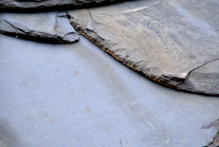 Details of shale roof on a house built from schist in Piodão,  one of Portugal's schist villages in...