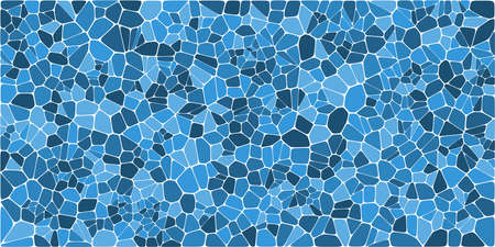 Stained glass colorful voronoi with fillet, vector abstract. Irregular cells background pattern. 2D Geometric shapes grid. Aspect Ratio 2:1のイラスト素材