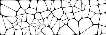 Stained glass colorful voronoi with fillet, vector abstract. Irregular cells background pattern. 2D Geometric shapes grid. Aspect Ratio 2:1のイラスト素材