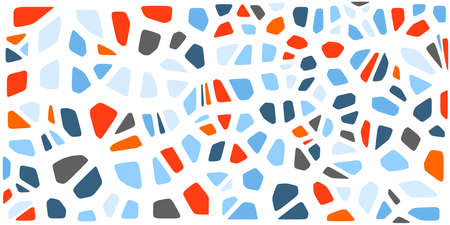 Stained glass colorful voronoi with fillet, vector abstract. Irregular cells background pattern. 2D...
