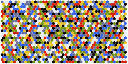 Hexagon grid background texture pattern colorful . Honeycomb vector background. Isometric geometry. Aspect Ratio 2:1のイラスト素材