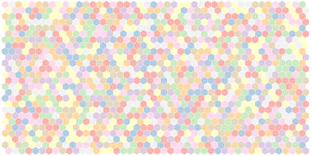 Hexagon grid background texture pattern colorful . Honeycomb vector background. Isometric geometry. Aspect Ratio 2:1のイラスト素材