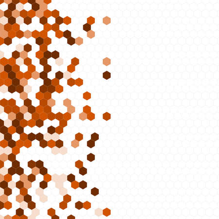 Grainy pattern composed of hexagons colorful. Honeycomb background. Isometric geometry abstraction. Aspect Ratio 1:1のイラスト素材