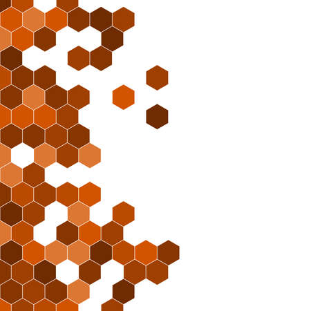 Grainy pattern composed of hexagons colorful. Honeycomb background. Isometric geometry abstraction. Aspect Ratio 1:1のイラスト素材