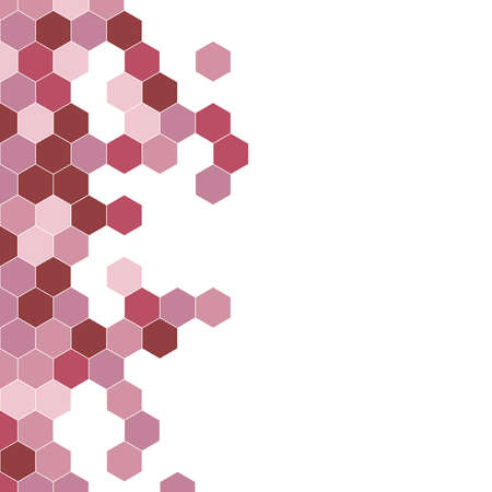 Grainy pattern composed of hexagons colorful. Honeycomb background. Isometric geometry abstraction. Aspect Ratio 1:1のイラスト素材