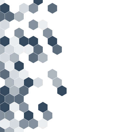 Grainy pattern composed of hexagons colorful. Honeycomb background. Isometric geometry abstraction. Aspect Ratio 1:1のイラスト素材