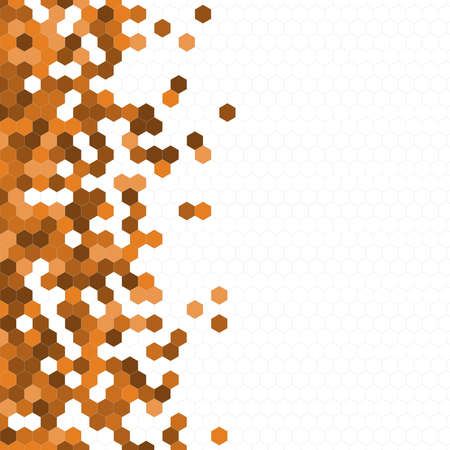 Grainy pattern composed of hexagons colorful. Honeycomb background. Isometric geometry abstraction. Aspect Ratio 1:1のイラスト素材