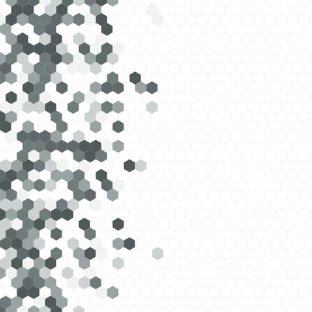 Grainy pattern composed of hexagons colorful. Honeycomb background. Isometric geometry abstraction. Aspect Ratio 1:1のイラスト素材