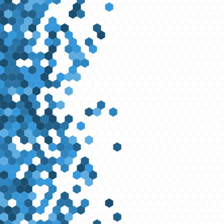 Grainy pattern composed of hexagons colorful. Honeycomb background. Isometric geometry abstraction. Aspect Ratio 1:1のイラスト素材