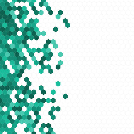 Grainy pattern composed of hexagons colorful. Honeycomb background. Isometric geometry abstraction. Aspect Ratio 1:1のイラスト素材