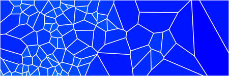 Stained glass colorful voronoi polygonal algorithm background, vector abstract. Irregular cells pattern. 2D Geometric shapes grid texture. Aspect Ratio 3:1のイラスト素材