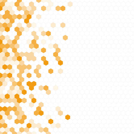 Grainy pattern composed of hexagons colorful. Honeycomb background. Isometric geometry abstraction. Aspect Ratio 1:1のイラスト素材