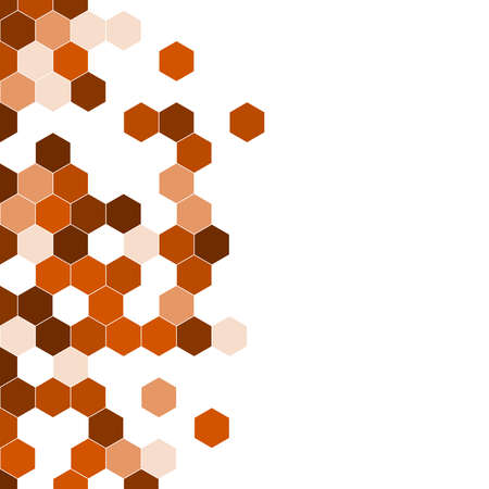 Grainy pattern composed of hexagons colorful. Honeycomb background. Isometric geometry abstraction. Aspect Ratio 1:1のイラスト素材