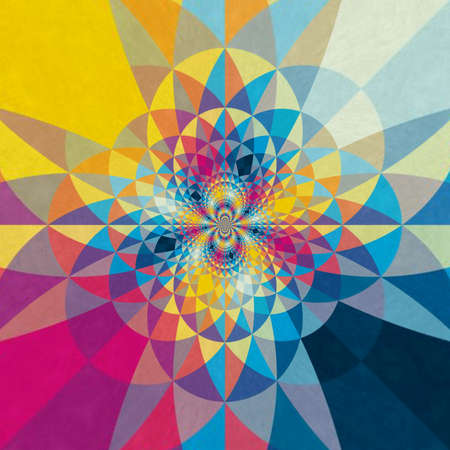 Abstract colorful hexagon square geometric seamless pattern symmetric kaleidoscope fashion, designの写真素材