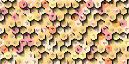 Abstract colorful honeycomb honey seamless pattern hexagon mosaic background