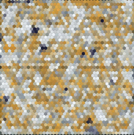 Honeycomb gold grid seamless background or Hexagonal cell texture