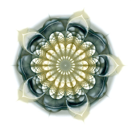 Symmetrical fractal flower, digital artwork for creative graphicの写真素材