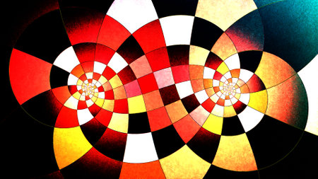 Symmetrical fractal flower, digital artwork for creative graphic