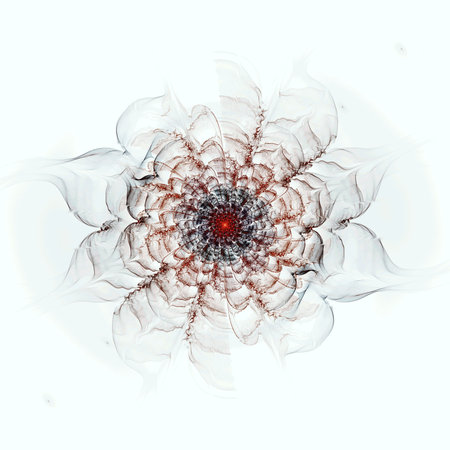 Symmetrical fractal flower, digital artwork for creative graphicの写真素材