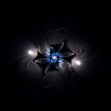 Symmetrical fractal flower, digital artwork for creative graphicの写真素材