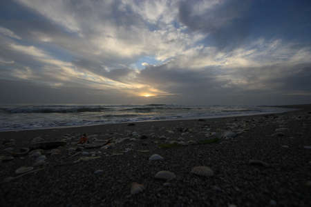 Sunset over the Gulf of Mexico on Captiva Island off the west coast of Florida in summer.