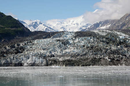 Turner Glacier and surrounding mountains in Disenchantment Bay, Alaska.の写真素材