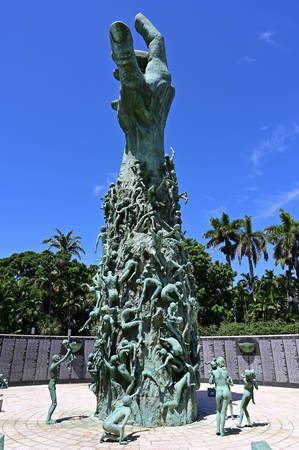 Miami Beach, Florida - July 21, 2019 - The Holocaust Memorial, designed by Kenneth Treister in memory of all Jews that were lost in the Holocaust.のeditorial素材