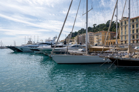 Port de Nice, Nice Port, in Nice, France on sunny summer morning.の写真素材