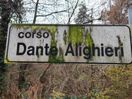 Dante Alighieri sign in Italyの写真素材