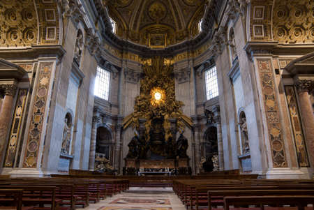 Indoor view of the Sistine Chapen in St Peter's Church in Rome.のeditorial素材
