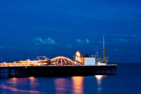 Brighton by night. Brighton pier. Long exposure.の写真素材