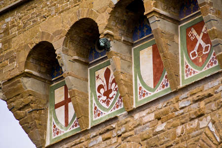 Close up of Palazzo Vecchio in Florenceの写真素材