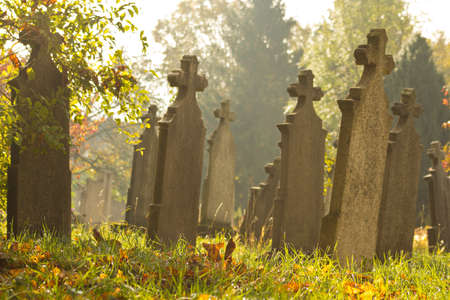 Gravestones in an old cemetery