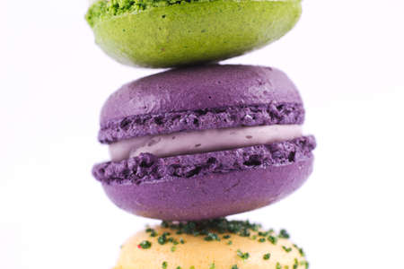 Close up of tasty macaronsの写真素材