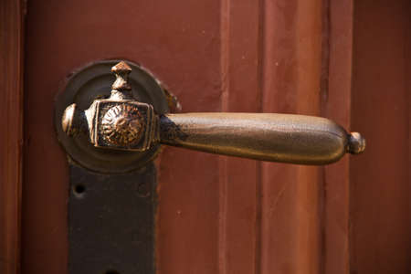 Aged door handleの写真素材