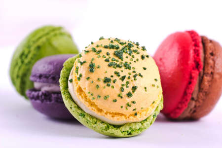 Close up of macaronsの写真素材