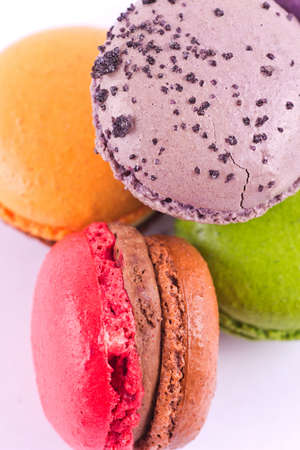 Close up of colorful macaronsの写真素材