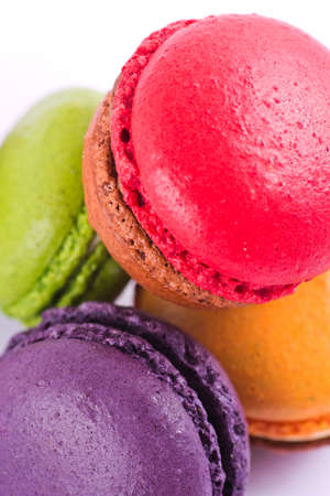 Close up of tasty and colorful macaronsの写真素材