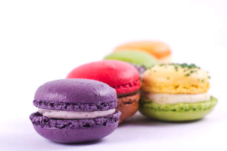 Close up of macaronsの写真素材
