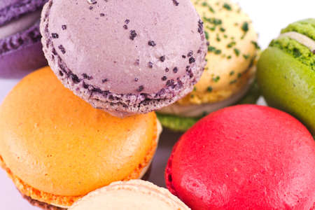 Macarons in pileの写真素材