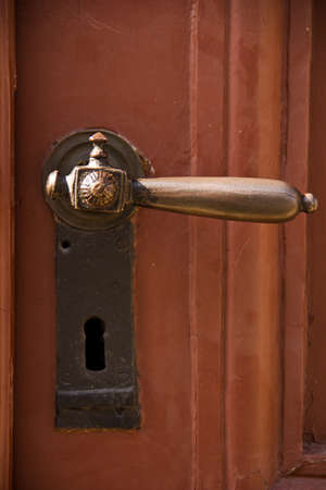 Wrought iron door handleの写真素材
