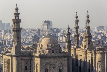 The Sultan Hassan Mosque, and on the right the Al Rifai Mosque in Cairo, Egypt.