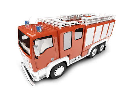 isolated firetruck on white background