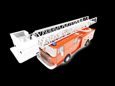isolated firetruck on white backgroundの写真素材