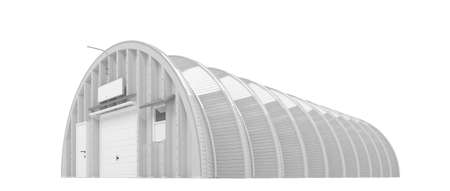 big reflective hangar on a white backgroundの写真素材