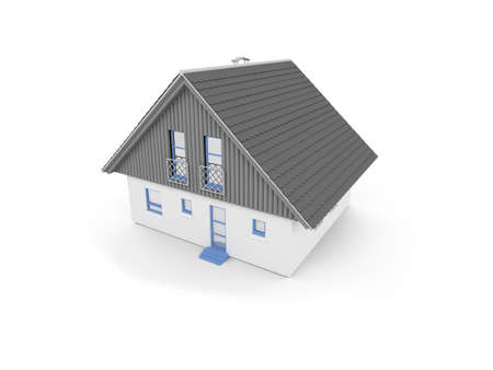 isolated house on a white backgroundの写真素材