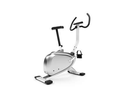 isolated vertical exercise bicycle on a white background