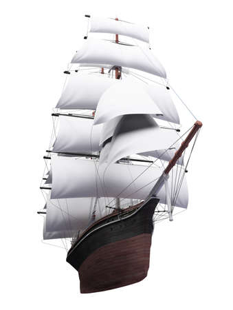 isolated classic boat on white background